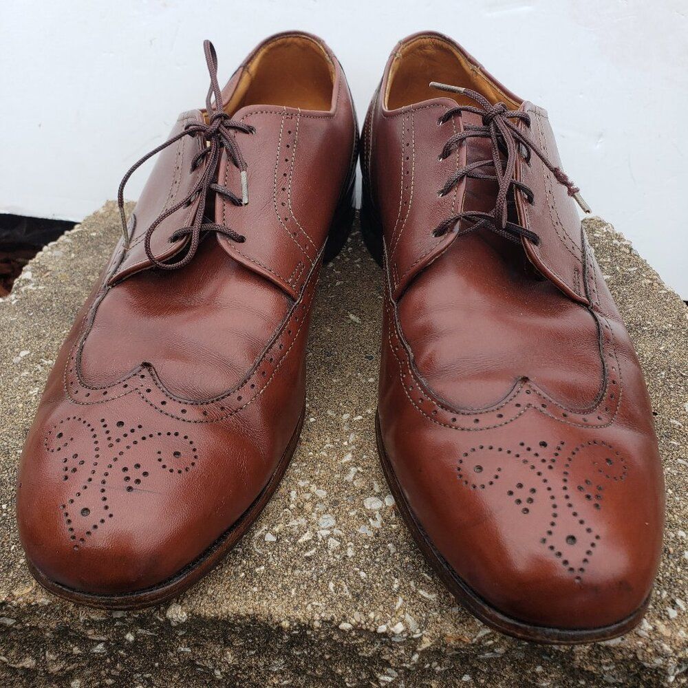 Allen Edmonds 10436 Brown LeatherWingtip Oxford Made in USA Shoes 10D